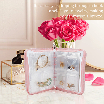 PVC Loose Leaf Jewelry Storage Bag ODIS-WH0038-90E-1