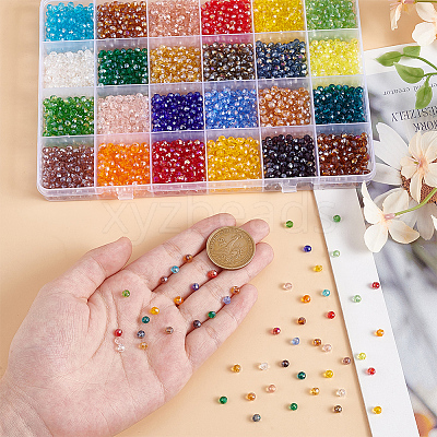 24 Strands 24 Colors Electroplate Glass Beads Strands EGLA-GO0001-10-1