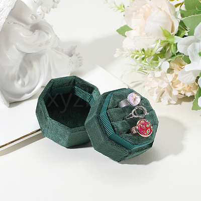Velvet Cover Plastic Couple Ring Box VBOX-WH20003-001H-1