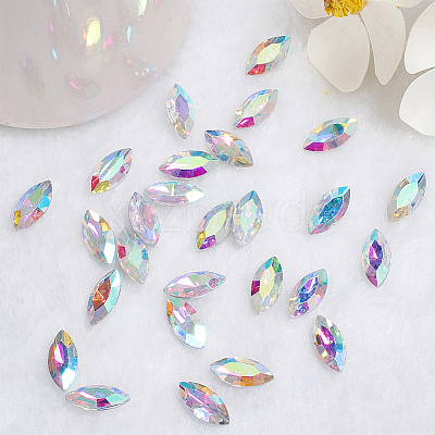Pointed Back Glass Rhinestone Cabochons RGLA-OC0001-08C-1