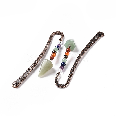 Natural Green Aventurine Bookmark AJEW-C025-01D-1