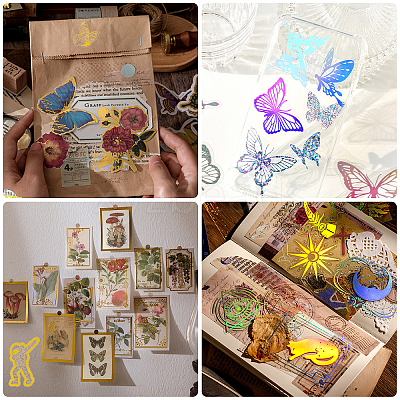 5 Bags 5 Style PET Adhesive Waterproof Stickers DIY-GL0003-49-1