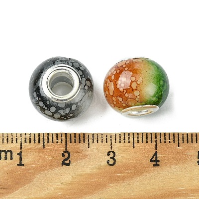 Two Tone Glass European Beads GPDL-K003-01-1