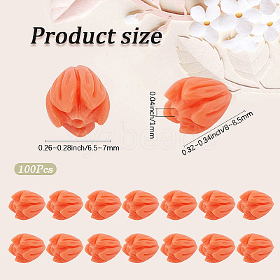 100Pcs Dyed Synthetic Coral Beads CORA-SC0001-19B-1