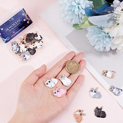 24Pcs 12 Style Alloy Enamel Pendants ENAM-SC0003-53-1