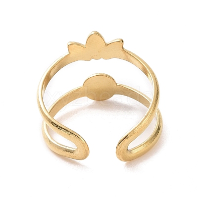 Plastic Imitation Pearl Beaded Leaf Open Cuff Ring KK-A181-VF508-1