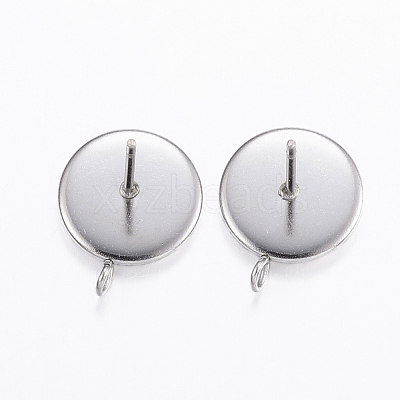 Non-Tarnish 304 Stainless Steel Stud Earring Settings STAS-H380-C-13P-1