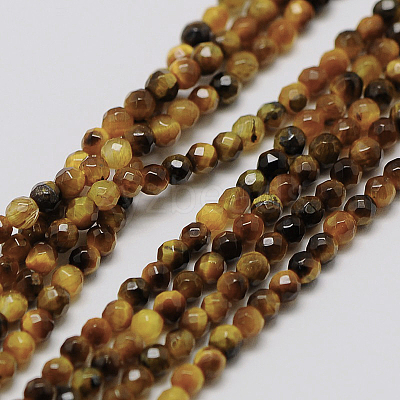 Natural Tiger Eye Beads Strands G-A129-3mm-C02-1