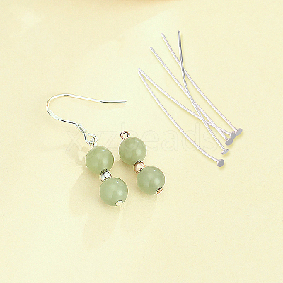 40Pcs 925 Sterling Silver Flat Head Pins STER-SC0001-08-1