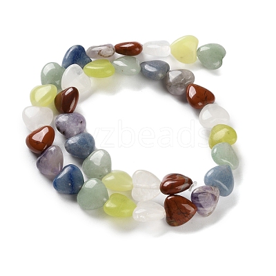Natural Quartz Crystal & Red Jasper & Green Aventurine & Blue Aventurine & Lepidolite & Amethyst & Lemon Jade Beads Strands G-B022-39C-1