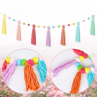Wool Felt Ball Tassel Garland Banner DIY-WH20011-28A-1