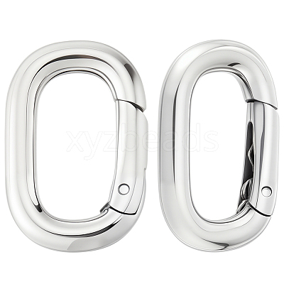 2Pcs 316 Stainless Steel Spring Gate Rings STAS-BBC0007-84-1