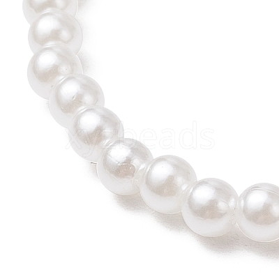 ABS Plastic Imitation Pearl Round Beads Stretch Bracelets BJEW-JB11605-03-1