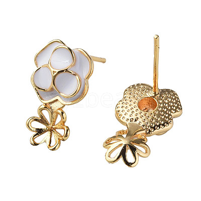 Brass Stud Earring Findings KK-N233-379-1