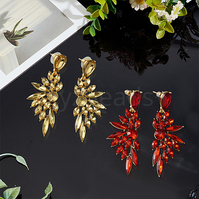 3 Pairs 3 Colors Resin Wing Dangle Stud Earrings EJEW-GO0003-24-1
