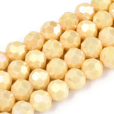 Anti-Tarnish Electroplate Glass Beads Strands EGLA-T021-10mm-15-13-1