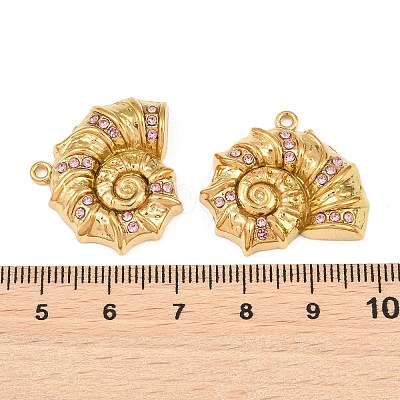 304 Stainless Steel Rhinestone Pendants SA-CBA0480-01G-01-1