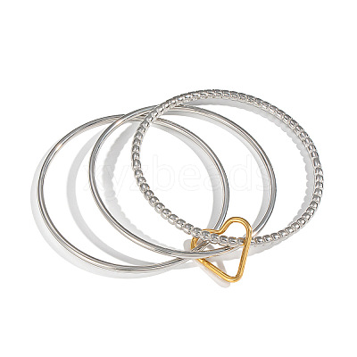 304 Stainless Steel Three-layer Bangles RT3191-1