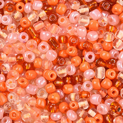 Opaque & Transparent Inside Colours 6/0 Glass Seed Beads SEED-F004-4mm-02-1