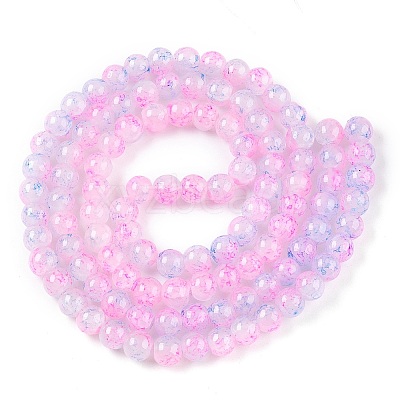 Baking Paint Crackle Glass Bead Strands DGLA-Q023-8mm-YS55-A-1