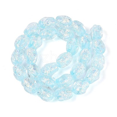 Handmade Foil Glass Beads Strands FOIL-N033-02F-1