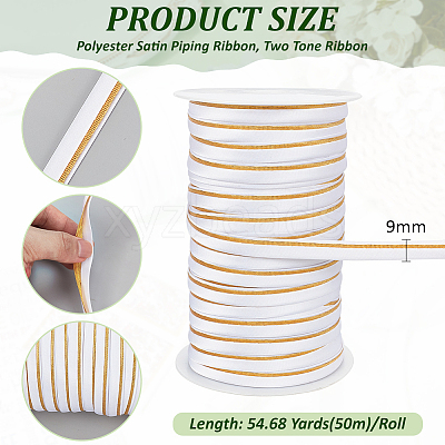 Polyester Satin Piping Ribbon OCOR-WH0091-32B-1