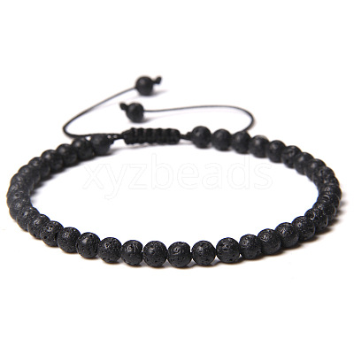Adjustable Women's Lava Rock Beaded Bracelet CN3407-35-1