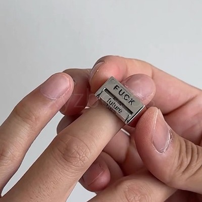Word Fuck Alloy Cuff Rings FS-WGD1DDB-01-1