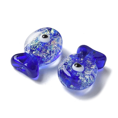 Handmade Foil Lampwork Fish Beads FOIL-Z001-01-1