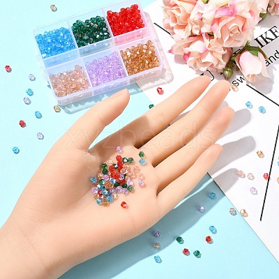 600Pcs 6 Styles Electroplate Glass Bead Strands EGLA-YW0001-66A-1