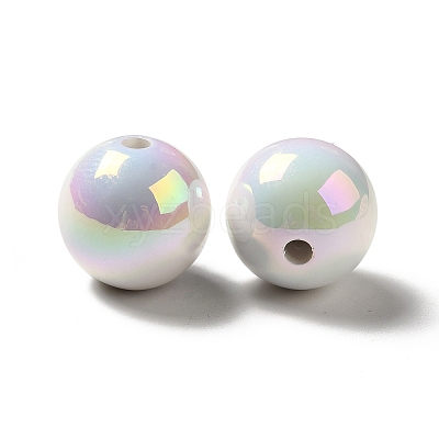 UV Plating Rainbow Iridescent Acrylic Beads X-PACR-D070-01F-1