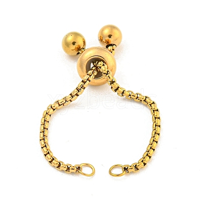 Adjustable 304 Stainless Steel Box Chain Slider Bracelet Making MAK-L038-001G-02-1