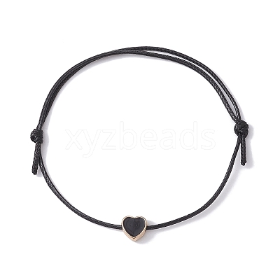 10Pcs Alloy Enamel Heart Braided Bead Bracelets Set BJEW-JB09739-02A-1