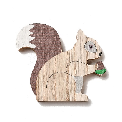 Autumn Single Face Printed Wood Cabochons WOOD-I010-01B-1