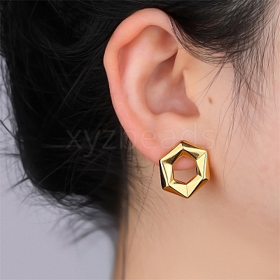 304 Stainless Steel Stud Earrings EJEW-D362-09G-1