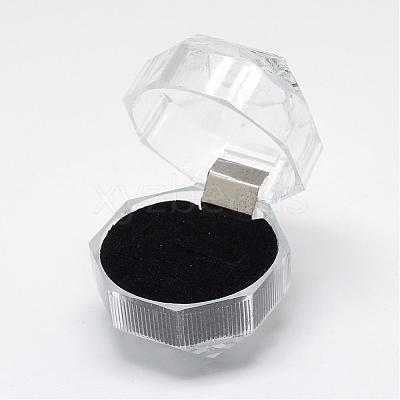 Transparent Plastic Ring Boxes OBOX-R001-04B-1