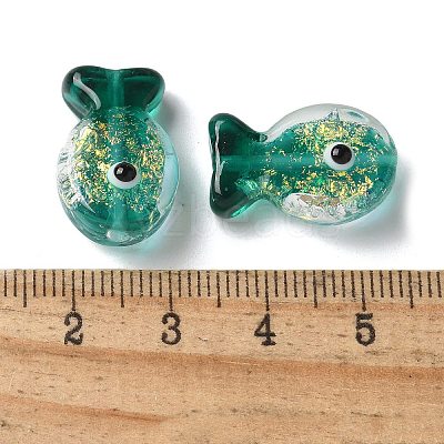 Handmade Foil Lampwork Fish Beads FOIL-Z001-01F-1