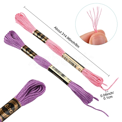 6Bundles Polyester Embroidery Floss OCOR-YW0001-25F-1