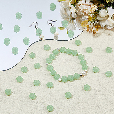 100Pcs Transparent Spray Painted Glass Beads GLAA-DC0001-61B-1