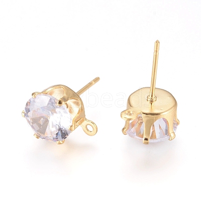 Brass Stud Earring Findings X-KK-L199-A01-G-1