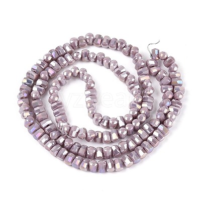 Electroplate Opaque Glass Beads Strands EGLA-N022-09A-C02-1