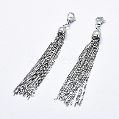 Non-Tarnish 304 Stainless Steel Tassels Big Pendant STAS-P225-075P-1