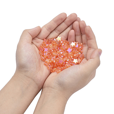 Eco-Friendly Transparent Acrylic Beads TACR-YW0001-01B-1