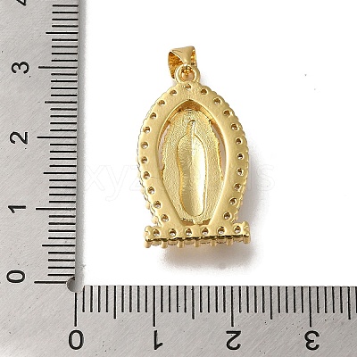 Rack Plating Brass Micro Pave Clear Cubic Zirconia Pendants KK-G500-02F-G-1