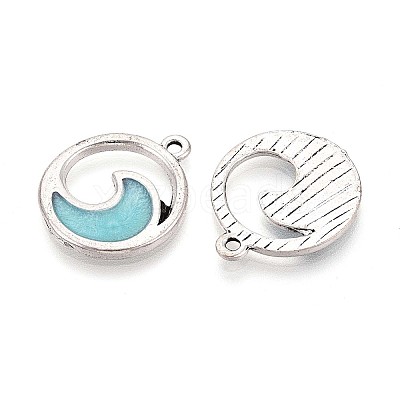 Ocean Theme Alloy Enamel Pendants ENAM-CJC0022-14B-AS-1