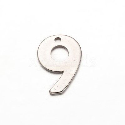 Tarnish Resistant Number 201 Stainless Steel Charms STAS-N082-04K-1