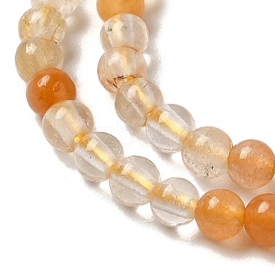 Natural Yellow Hematoid Quartz/Golden Healer Quartz Beads Strands G-B090-A09-02-1