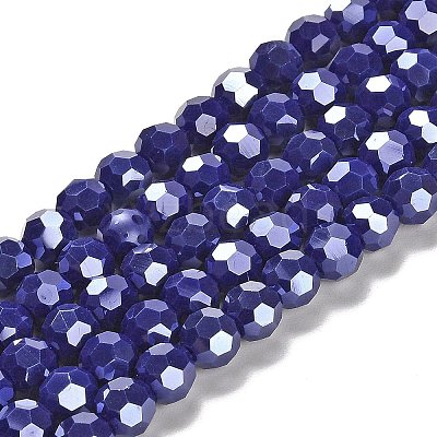 Electroplate Opaque Glass Beads Strands EGLA-A035-P8mm-A09-1