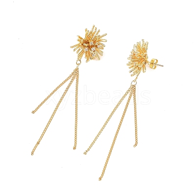 Brass Micro Pave Cubic Zirconia Dangle Earrings EJEW-JE07487-1