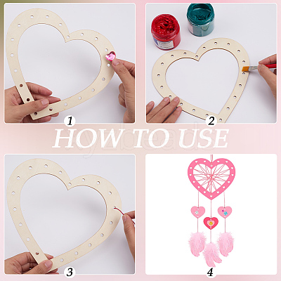 DIY Woven Net/Web with Feather Making Kits DIY-SP0005-44-1